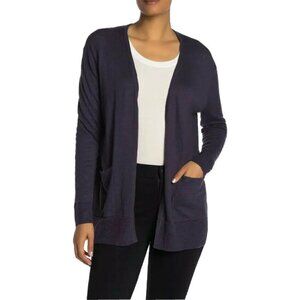 NEW Madewell Open Front Pocketed‎ Slub Cardigan Sweater Dark Cadet Purple XXS